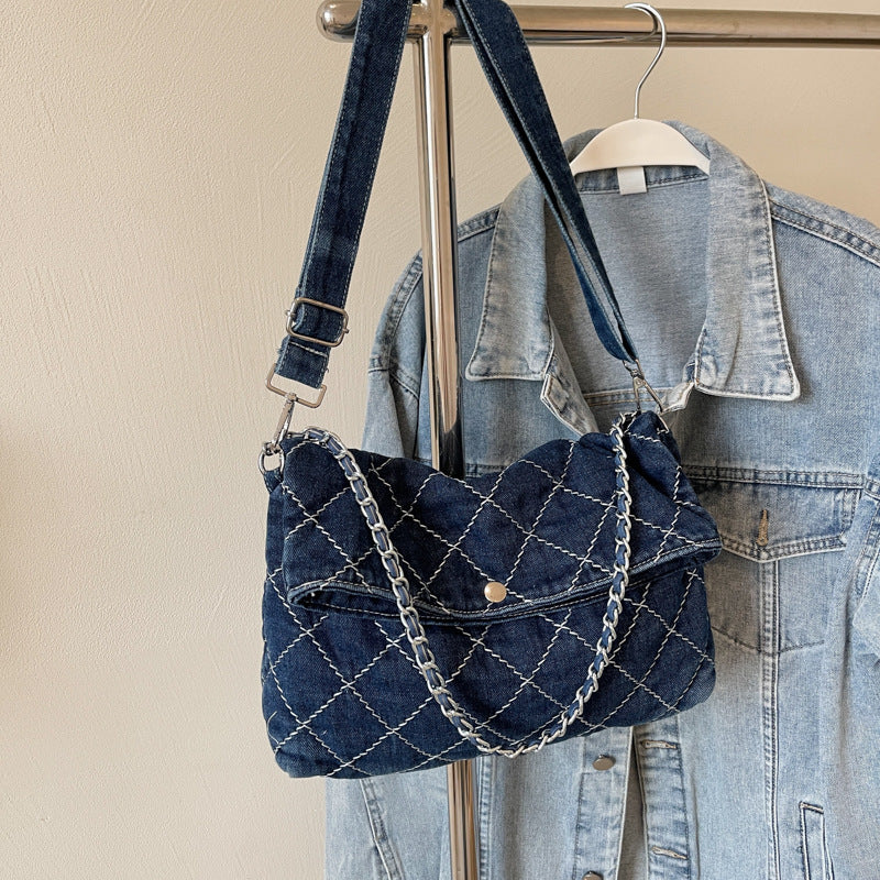 Women's Diamond Pattern Chain Large Capacity Spring Versatile Niche High Sense Women's Shoulder Bag
