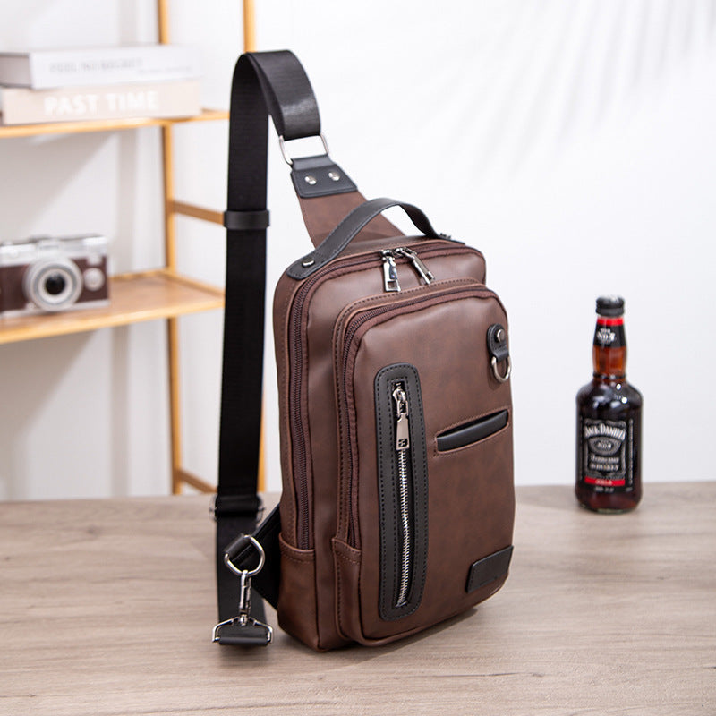 Stylish Men's Fashion Crazy Horse Leather Men's Shoulder Bags
