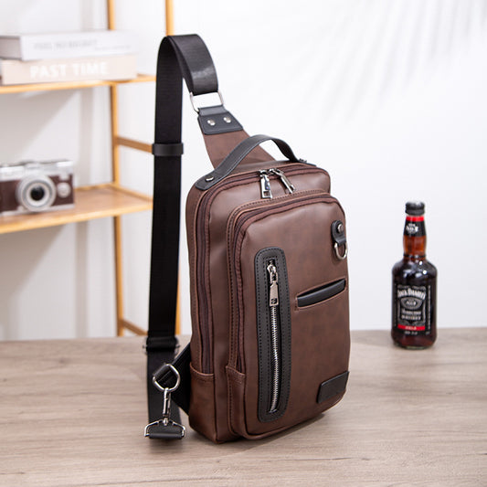 Stylish Men's Fashion Crazy Horse Leather Men's Shoulder Bags
