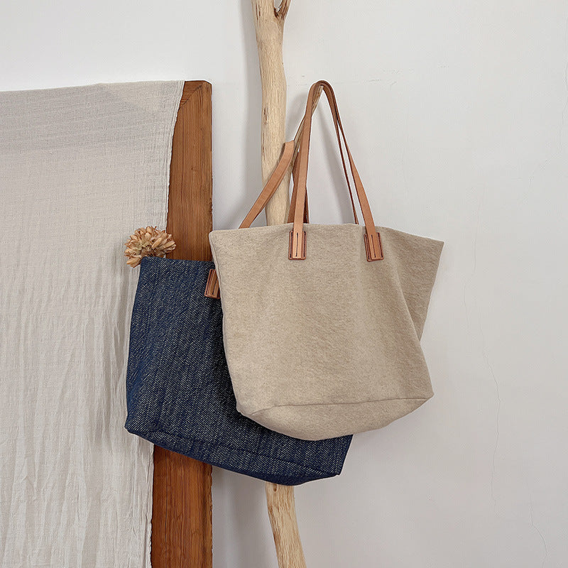 Women's Canvas Minimalism Lightweight Commuter Portable Large Women's Shoulder Bag