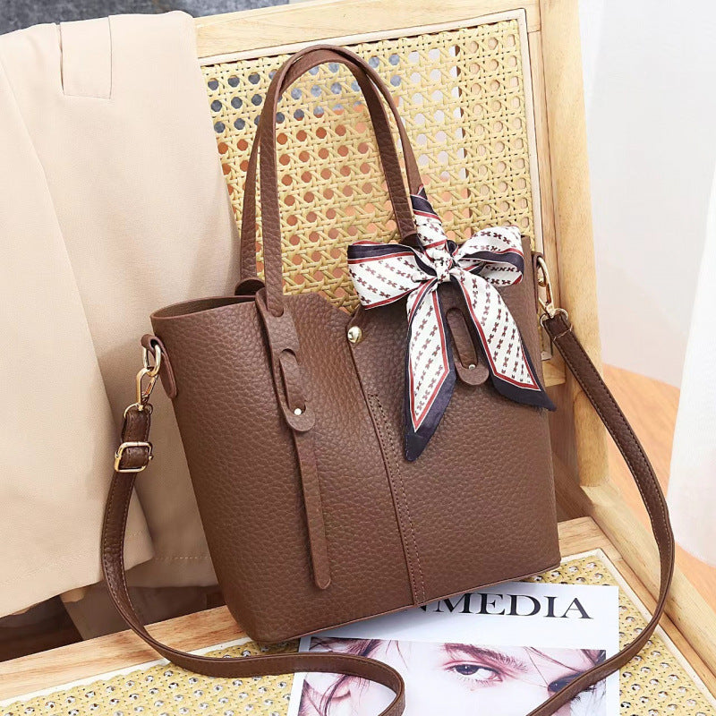 Women's Lychee Pattern Simple High Quality Elegant Handbags