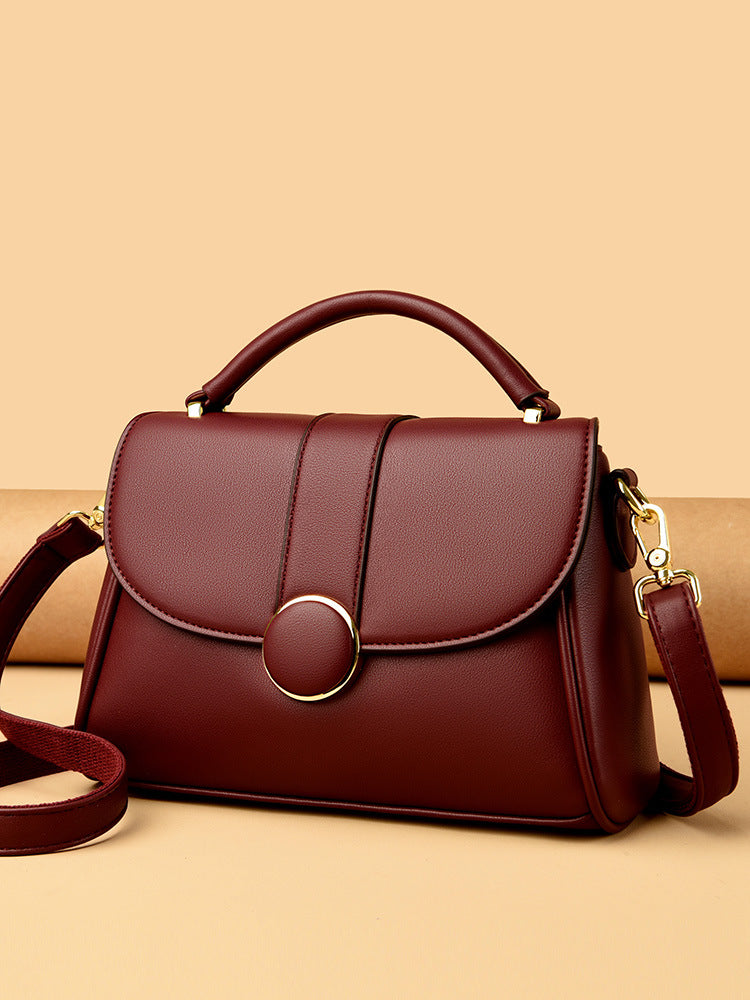 Women's Cheap Selling Magnetic Snap Box Simple Leather Bags