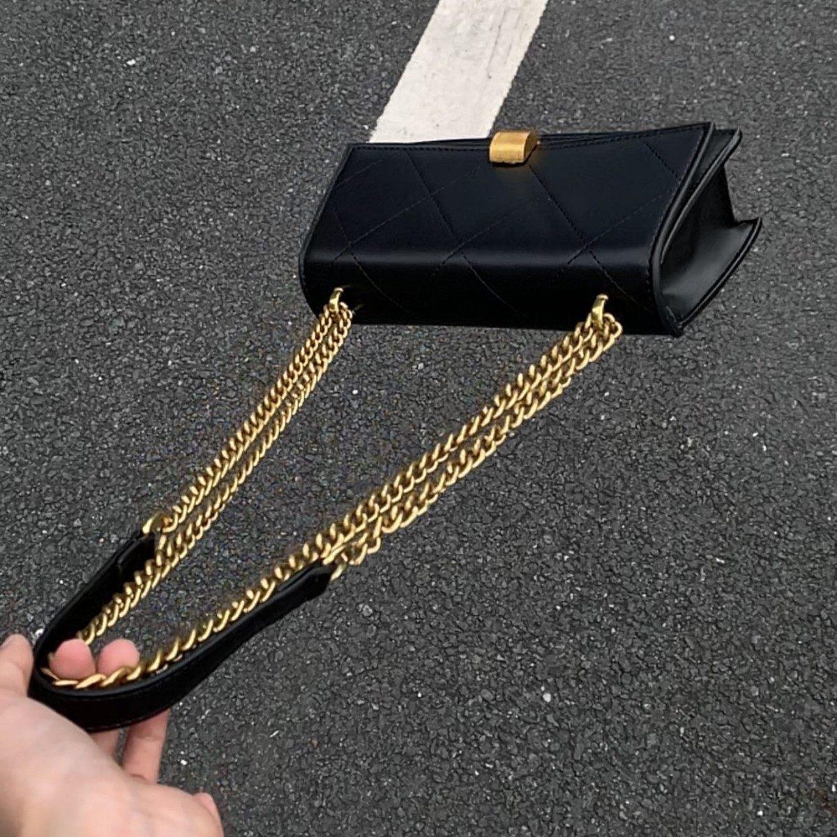 Women's Autumn Rhombus Chain Thread High-grade Textured Classic Small Square Bag
