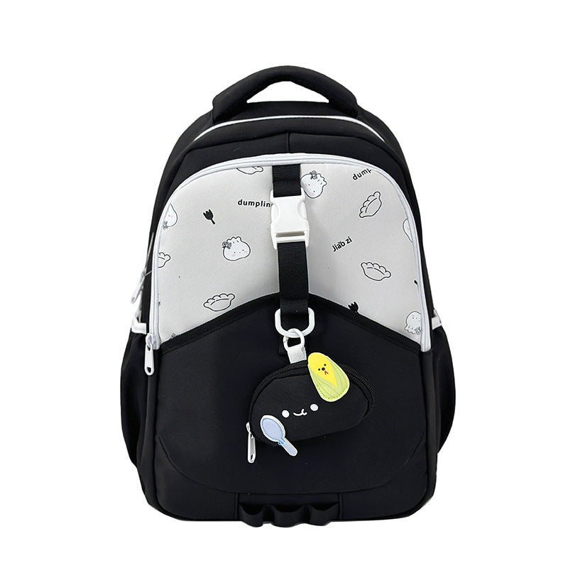 Junior Large Capacity Simple Western Style Leisure Contrast College Student Schoolbag