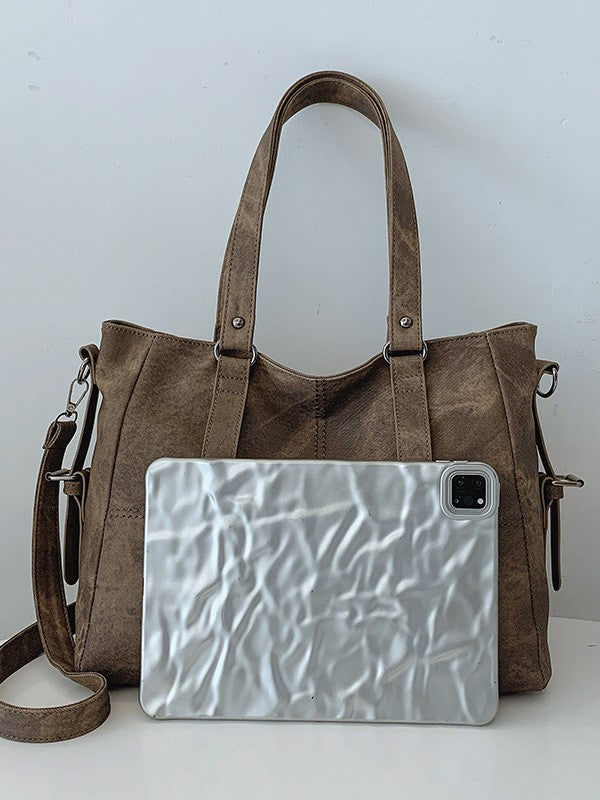 Women's Large Capacity Simple Retro Texture Class Women's Shoulder Bag