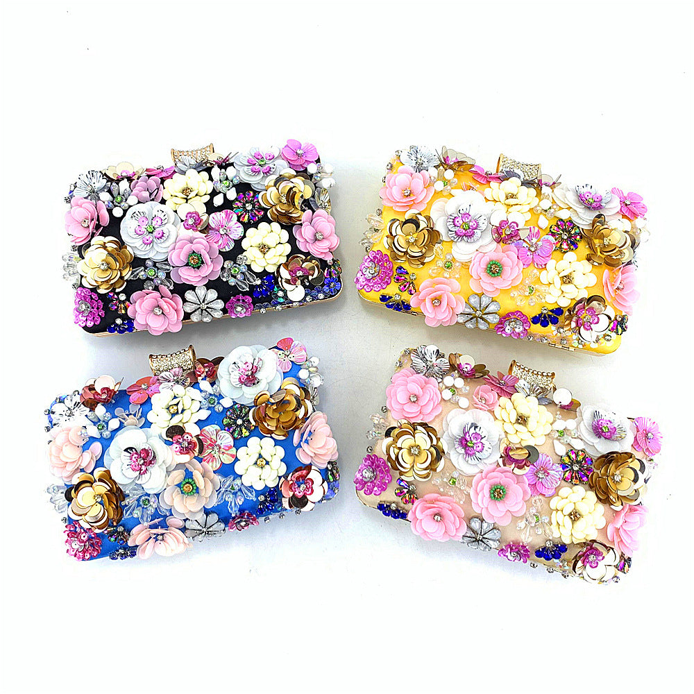 Cool Women's Handmade Colorful Flowers Beaded Bags
