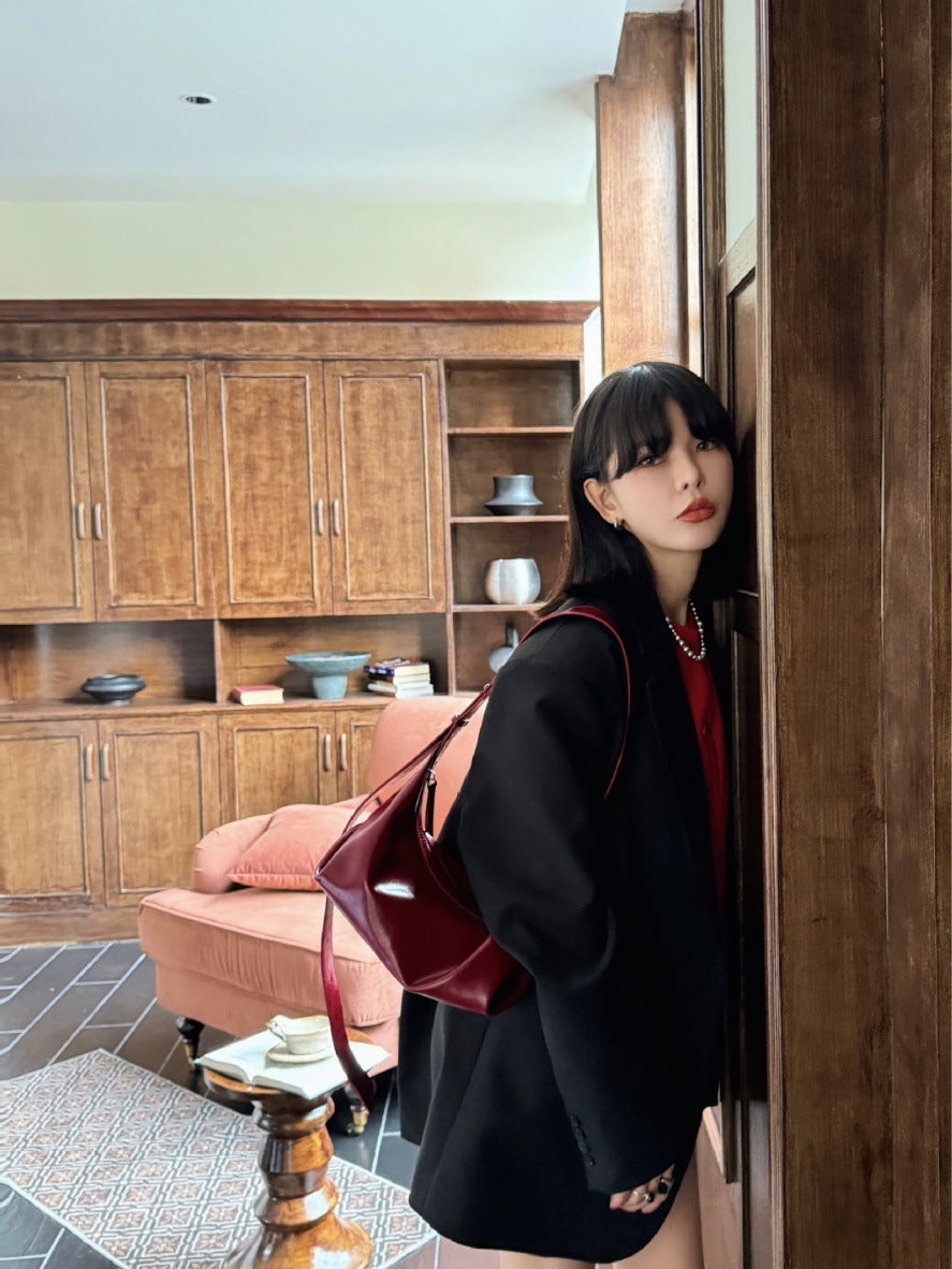 Women's Genuine Leather Dumplings Underarm High-grade Light Women's Messenger Bag