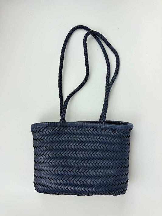 Popular Woven First Layer Cowhide Retro Small Square Bag
