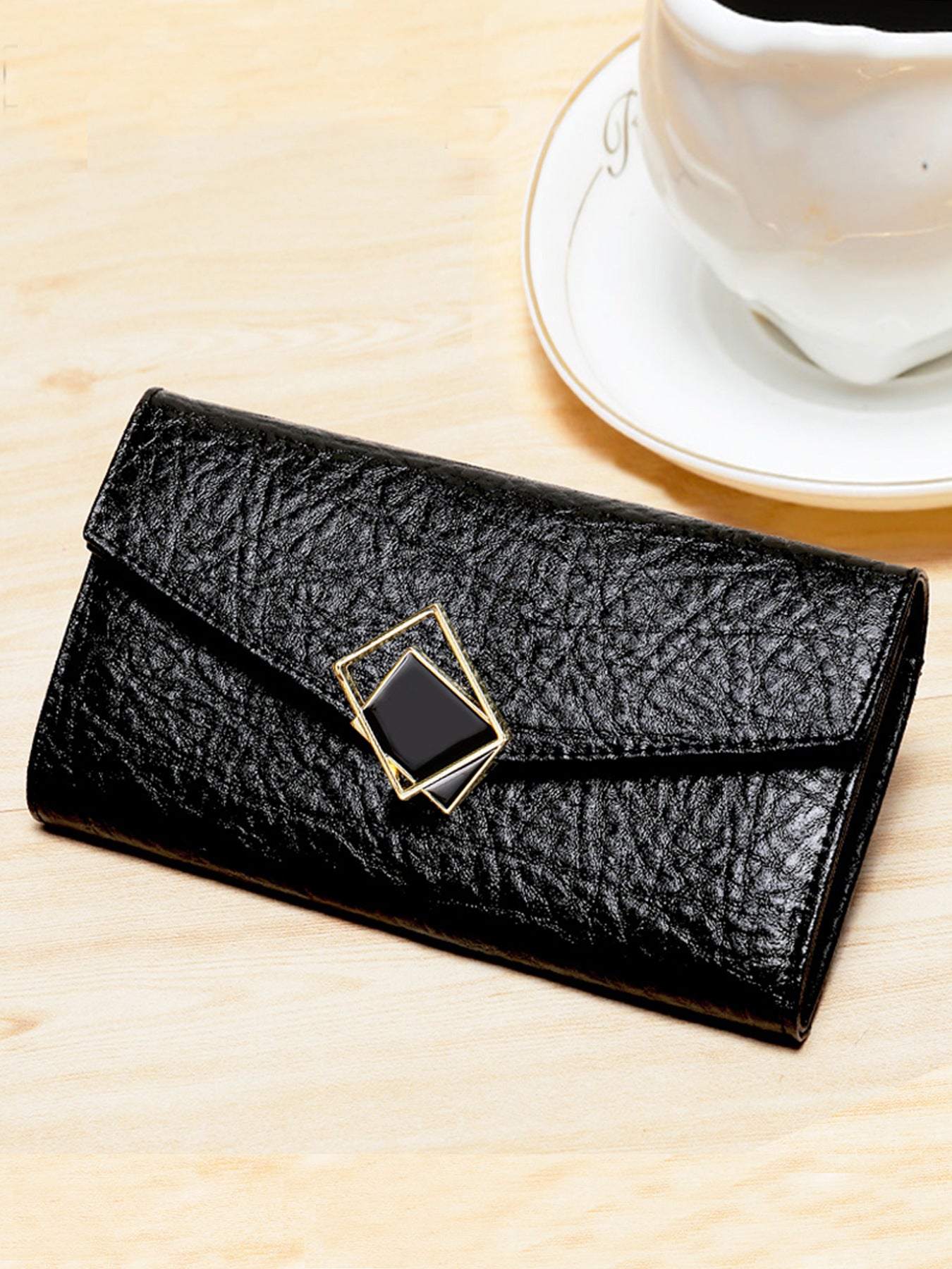 Women's Long Classy Envelope Fashion Genuine Leather Vintage Ladies Wallet