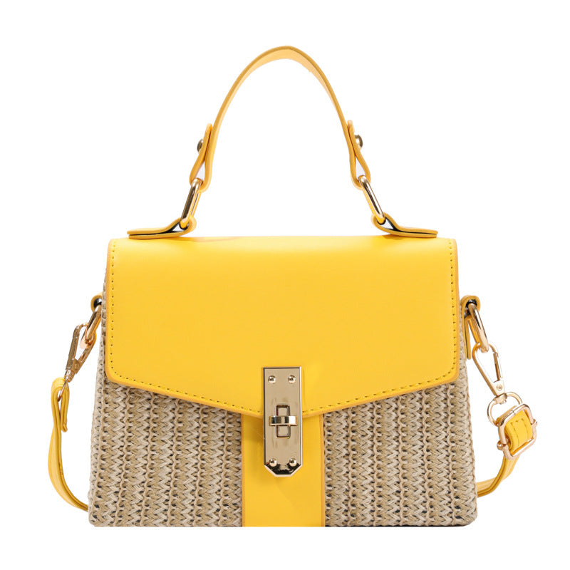 Women's Spring Straw Box Texture High Sense Lock