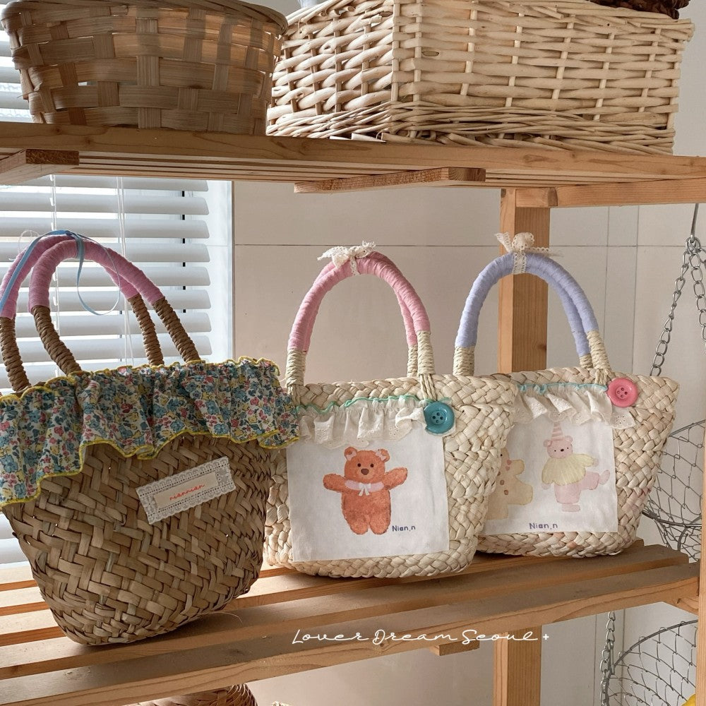 Women's Straw Woven Edge Vacation Beach Summer Women's Handbag