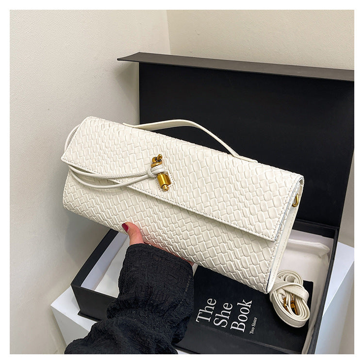 Women's Woven Baguette Retro Textured Portable Simple Light Bags