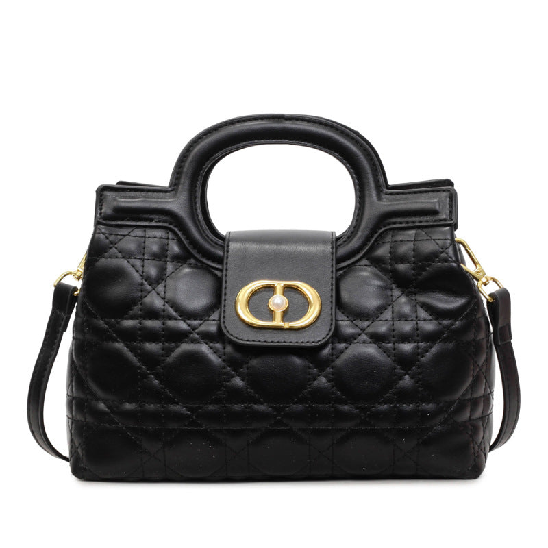 Thread Diamond Chain Fashion Genuine Leather Pearl Hand Light Bags