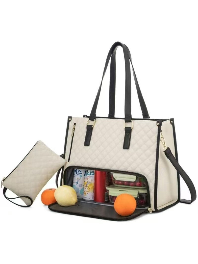 Women's Rhombus Insulation Large Capacity Commuter Lunch Box Women's Messenger Bag