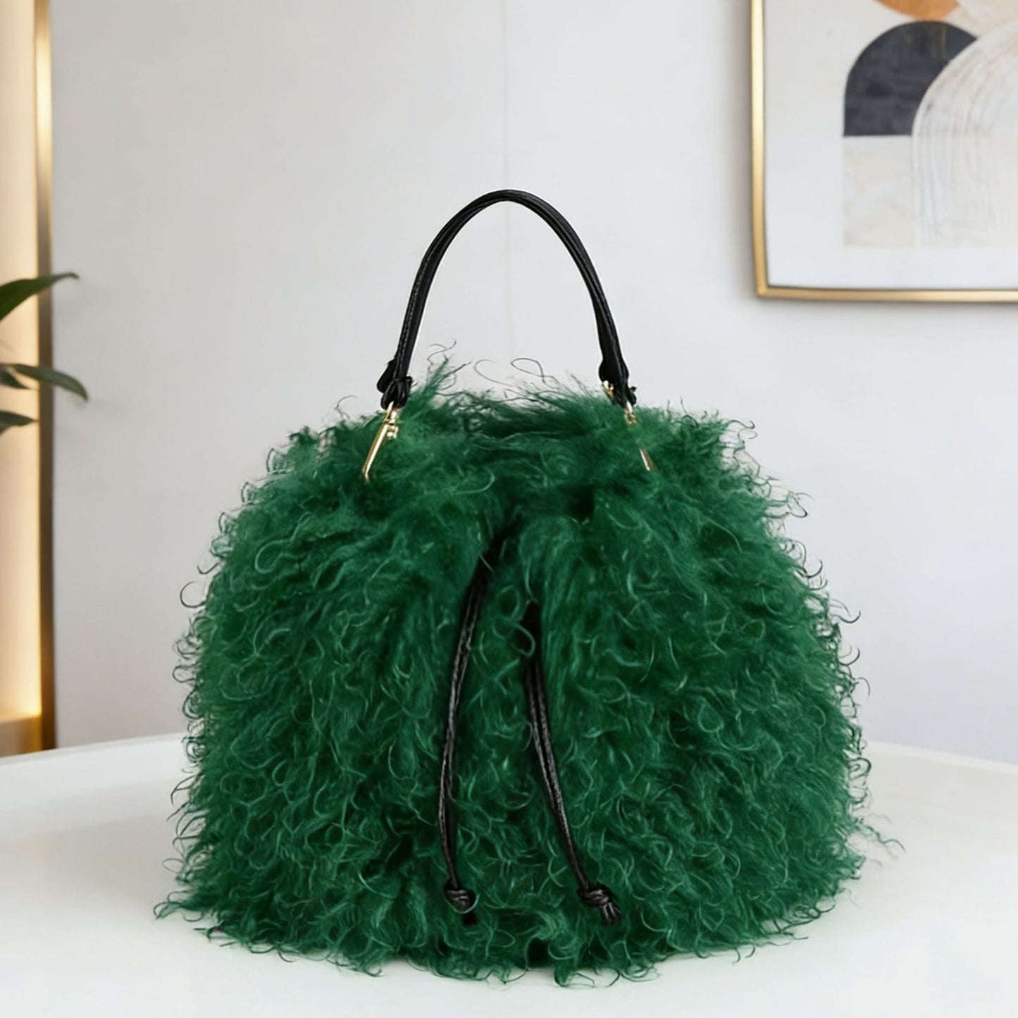 Women's Imitated Tibet Sheep Fur Fashion Simple Western Handbags