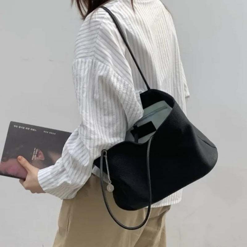Leather Minimalist Top Layer Cowhide Large Shoulder Bags