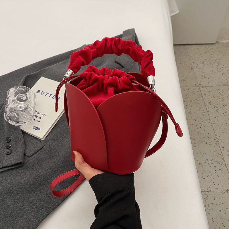 Women's Bridal Drawstring Portable Pleated Fashion National Bags
