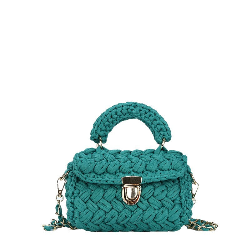 Women's No Fashion Commuter Woven Material Hand-woven Small Square Bag