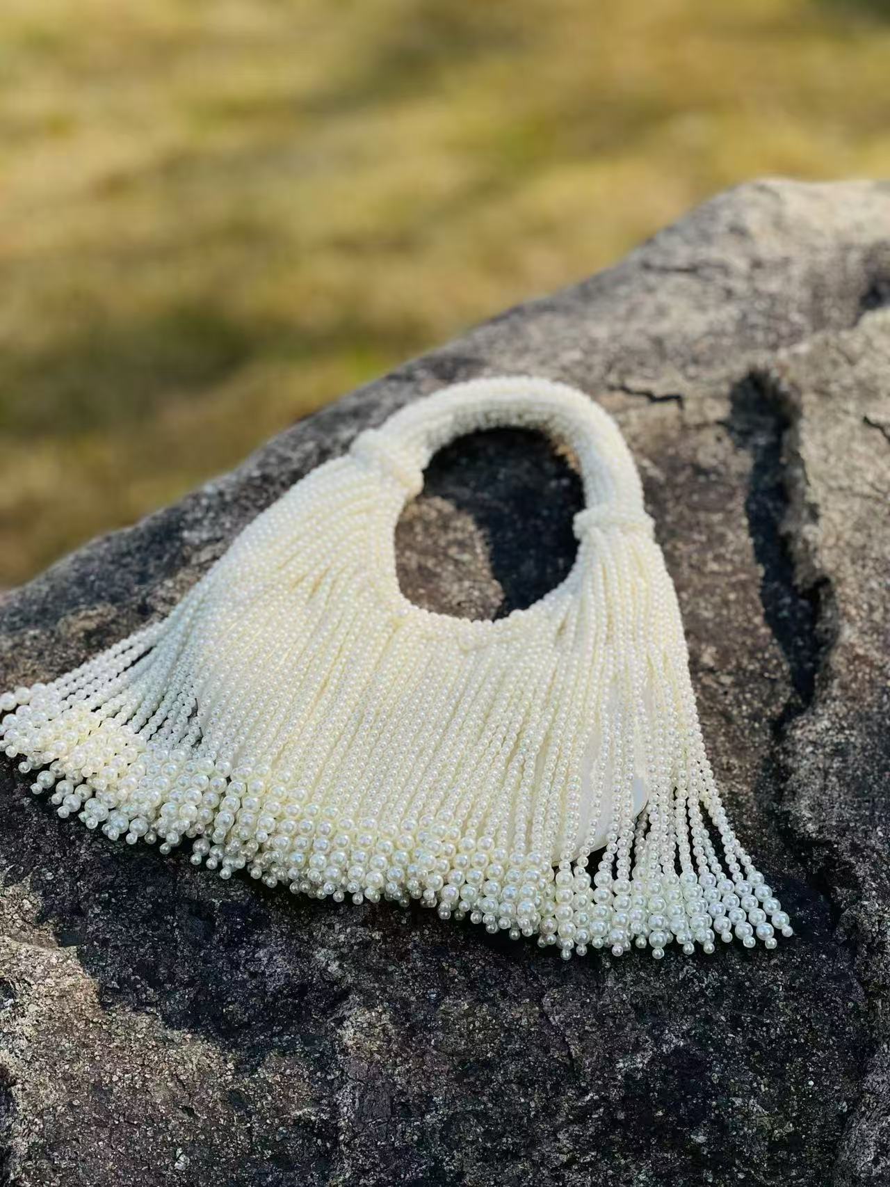 Women's Pure Heavy Handmade Beaded Full Beads Tassels Party Wedding Daily Bags