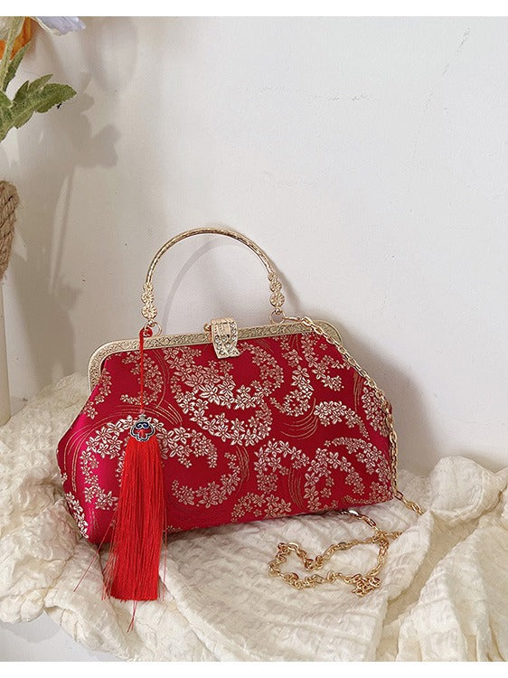 Women's Style Dinner Elegant Chinese Silk Embroidery Clutch Handbags