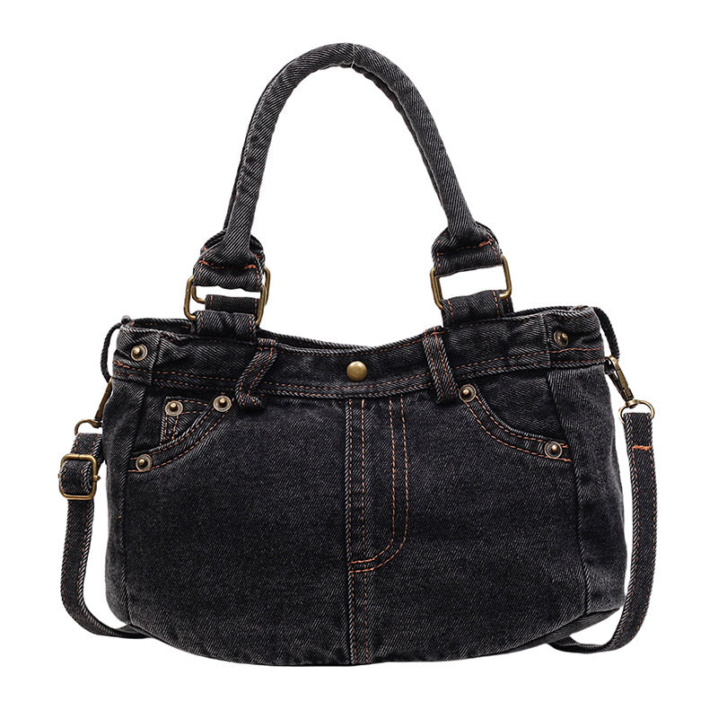 Women's Fashion Retro Jean Large Capacity Totes College Women's Messenger Bag