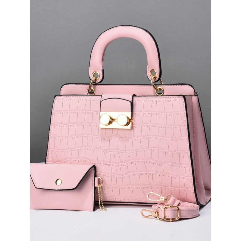 Women's Two-piece Large Capacity Solid Color Rhombus Bags