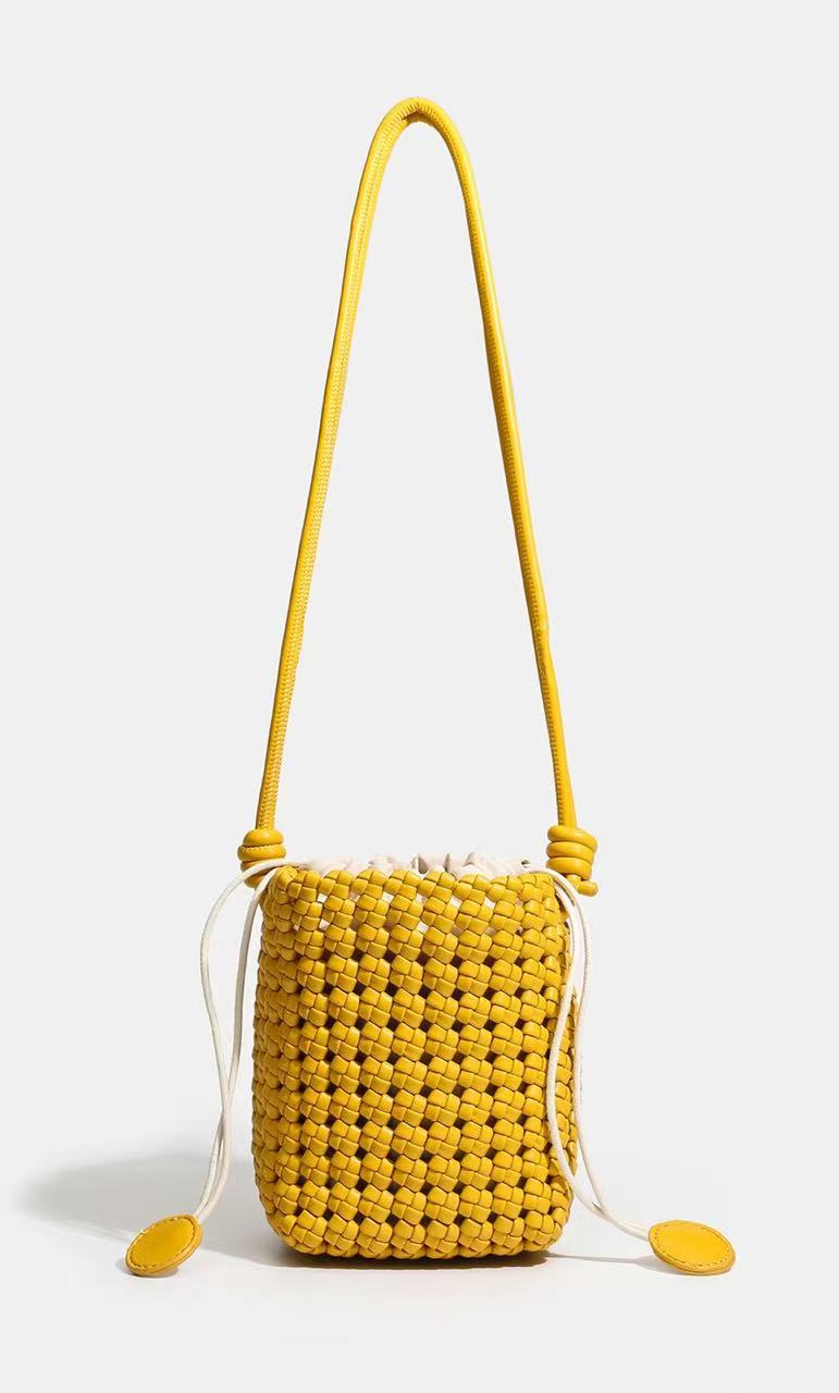 Fashion Handmade Woven High-grade Food Basket Mini Underarm Mother Bucket Bags