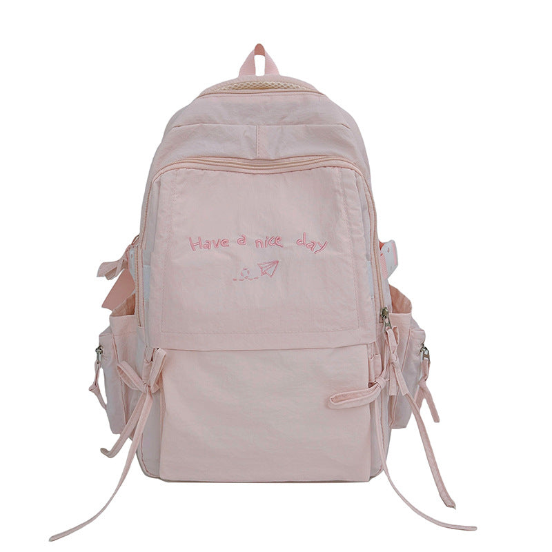 Women's Style Simple Sweet Large Capacity Computer Junior High College Student Schoolbag