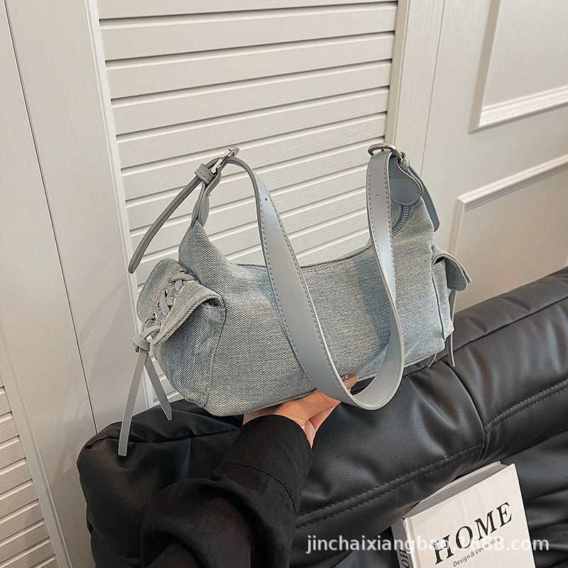 Women's Design Underarm Fashion Double Pocket Large Women's Shoulder Bag