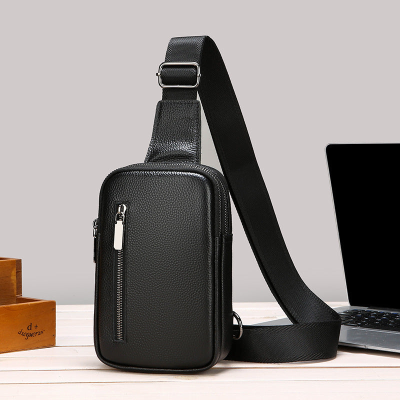Men's Genuine Leather Soft First Layer Cowhide Men's Chest Bag