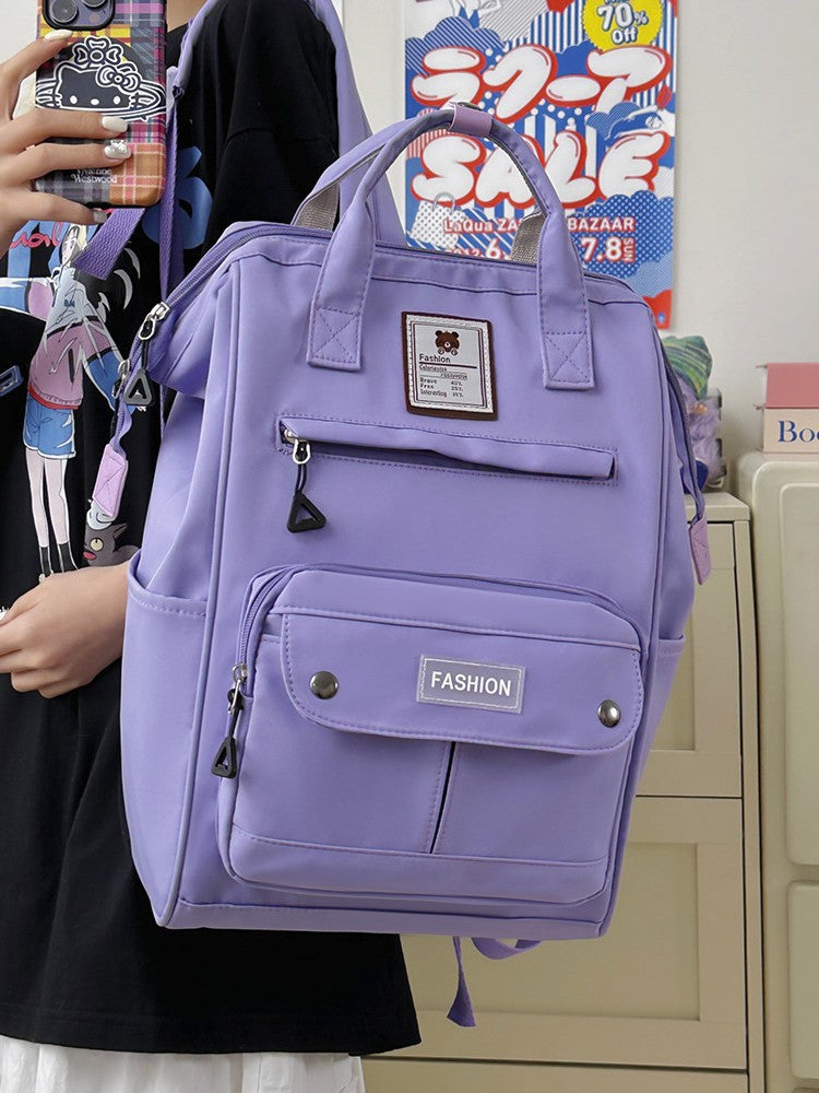 Style Female Junior High Good-looking Simple College Student Schoolbag