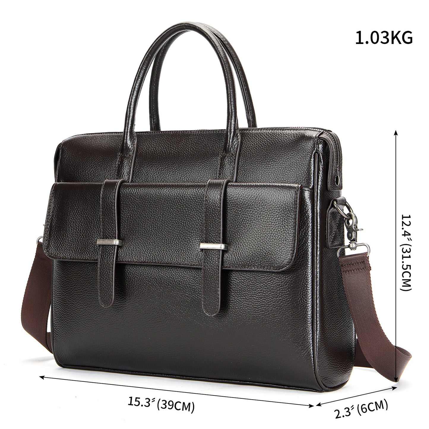 Men's Leather For Fashion Business Horizontal Commuter Men's Briefcase