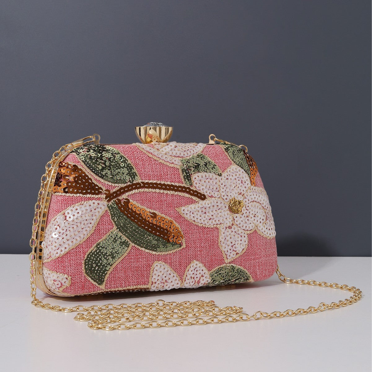 Embroidery Handmade Applique Chinese Style Sequined Niche Dinner Bag