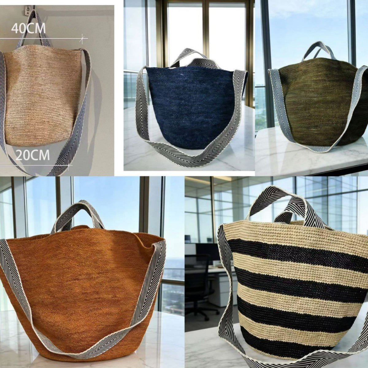 Women's Raffia Woven Summer Seaside Holiday Solid Women's Messenger Bag