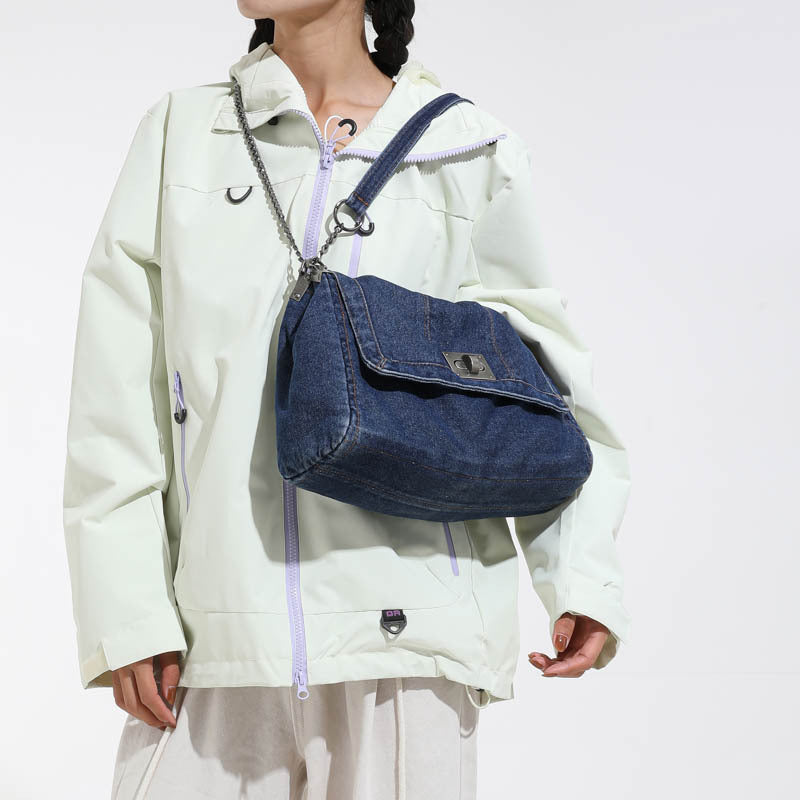 Women's Classic Style Denim Underarm Chain Commuter High Sense Women's Shoulder Bag