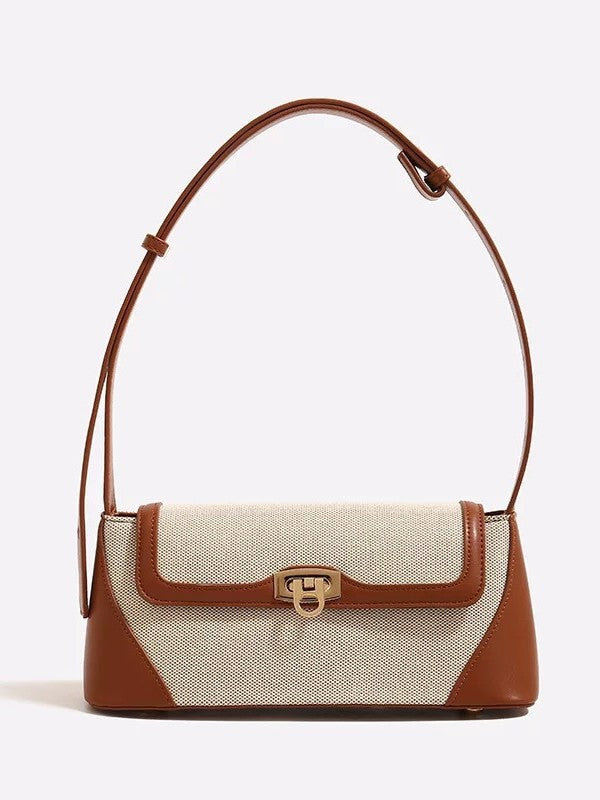 Luxury Fashion French Stitching Elegant Leather Portable Women's Messenger Bag