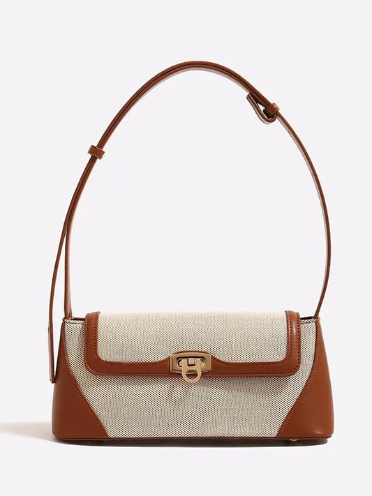 Luxury Fashion French Stitching Elegant Leather Portable Women's Messenger Bag