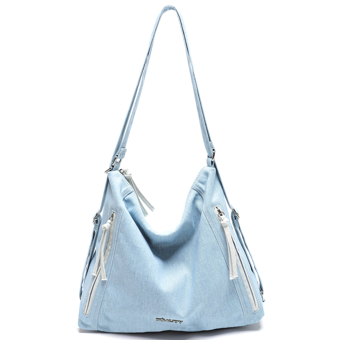 Summer Blue Jean Simple Canvas Commuter Women's Shoulder Bag