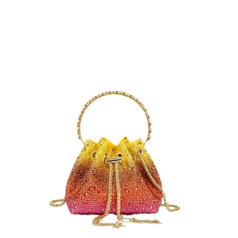 Shiny Advanced Rhinestone Sequins Chain Portable Bucket Bags