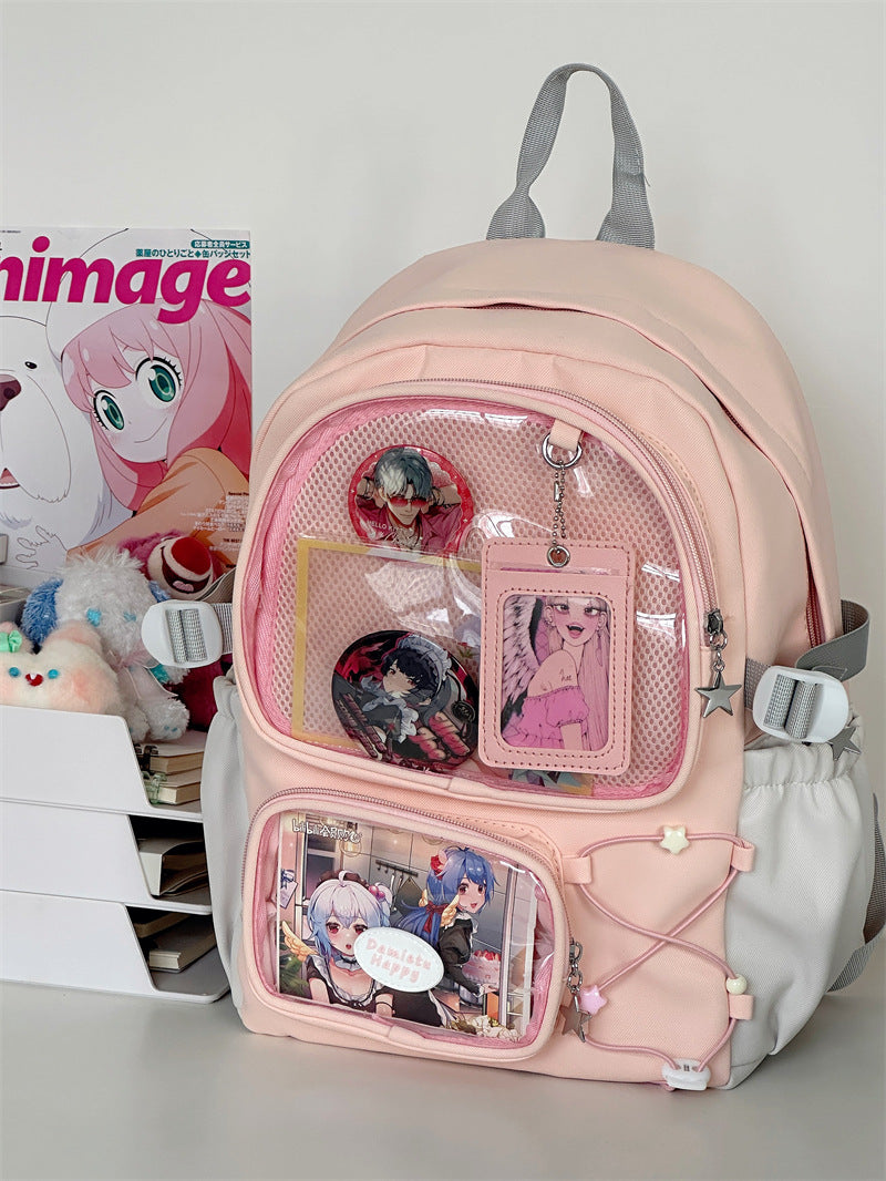 Women's Korean Style Versatile Good-looking Junior High Large Backpacks