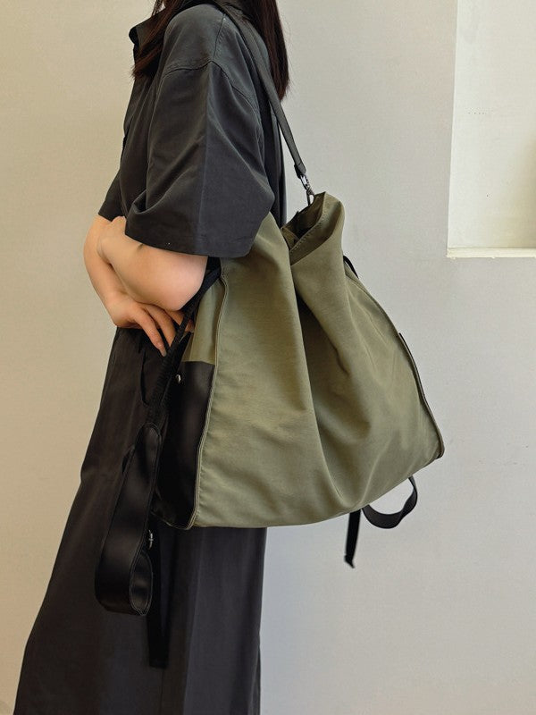 Women's Korean Large Capacity Drawstring College Style Shoulder Bags