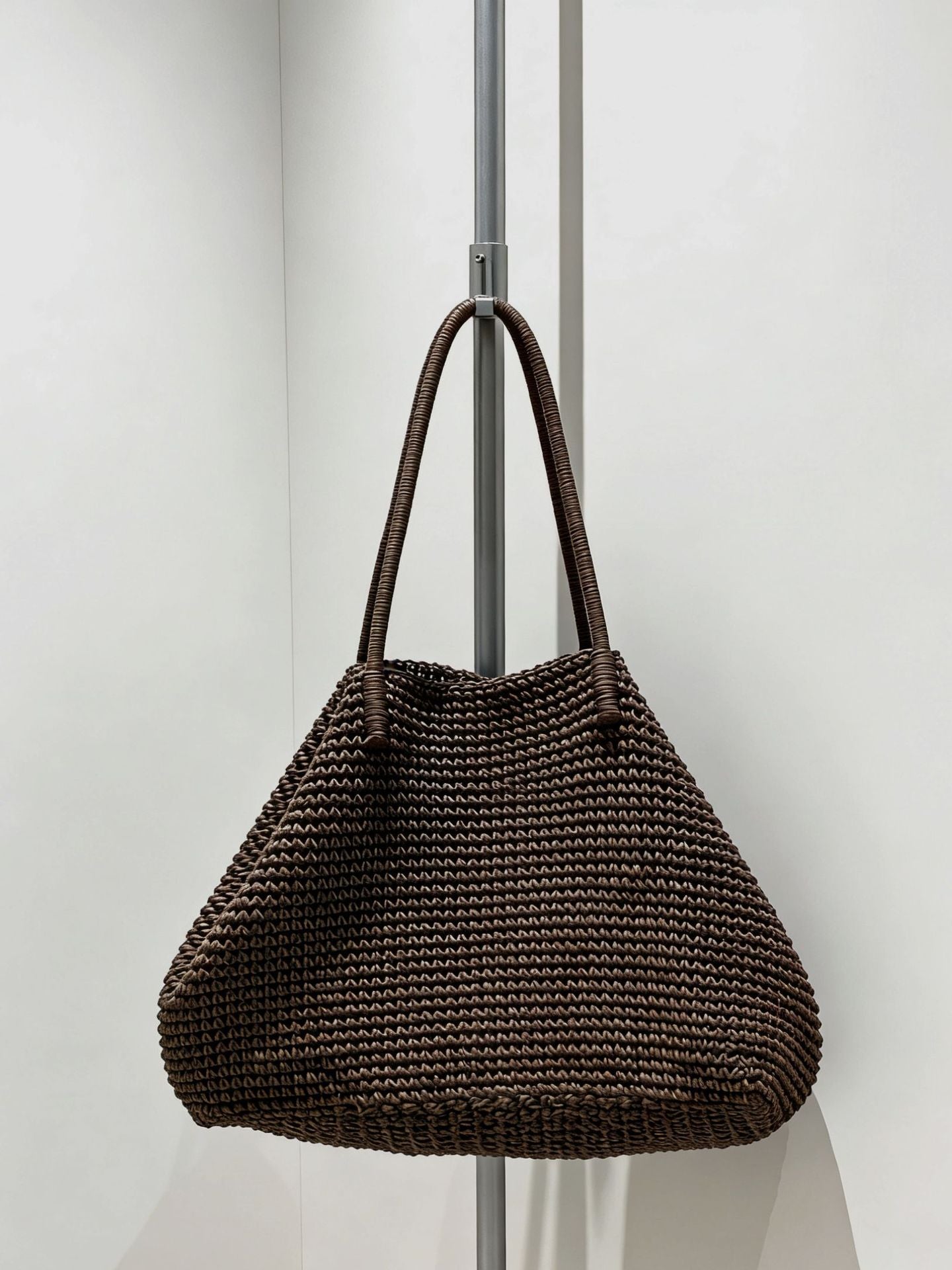 Woven Solid Color Minimalist Open Design Women's Shoulder Bag