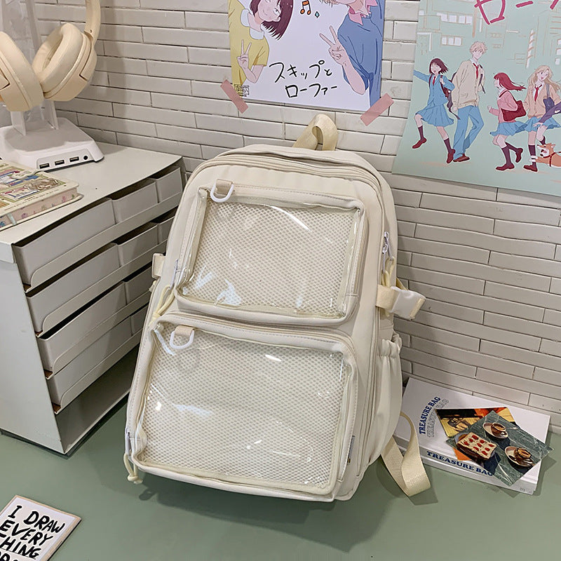 Transparent Lightweight Simple Korean Large Capacity Backpacks