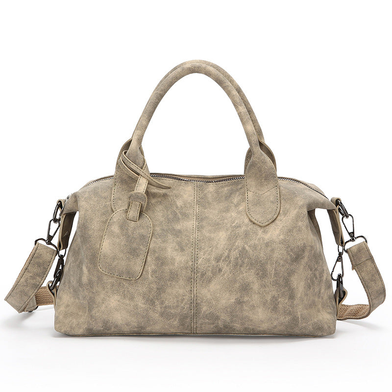 Women's Soft Leather Large Capacity Mom Boston Portable Commuter Women's Messenger Bag