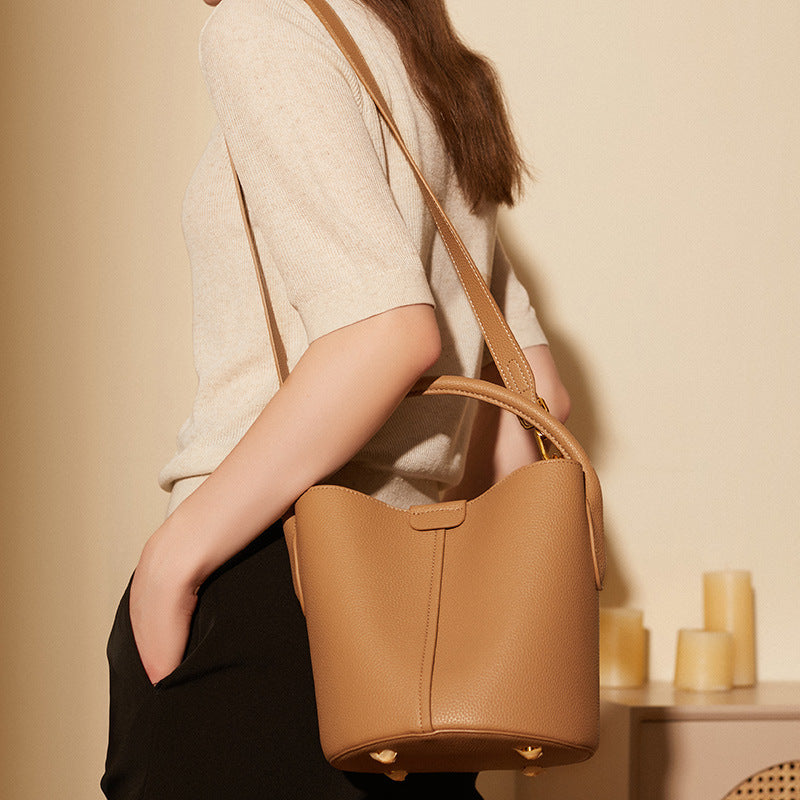 Women's High-grade Genuine Leather Vegetable Basket Portable Women's Handbag