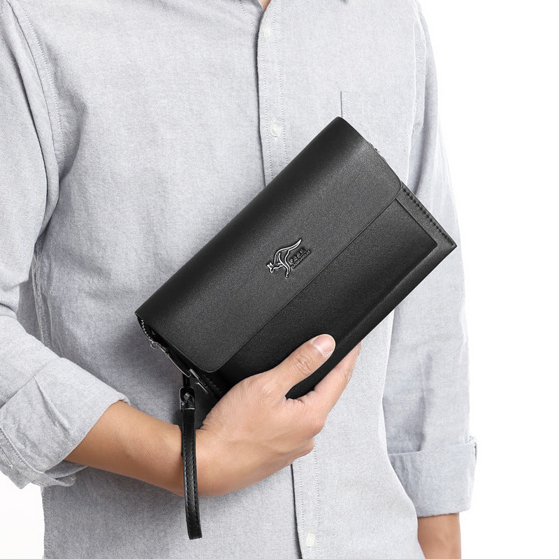 Men's Kangaroo Business Password Leather Multiple Slots Lock
