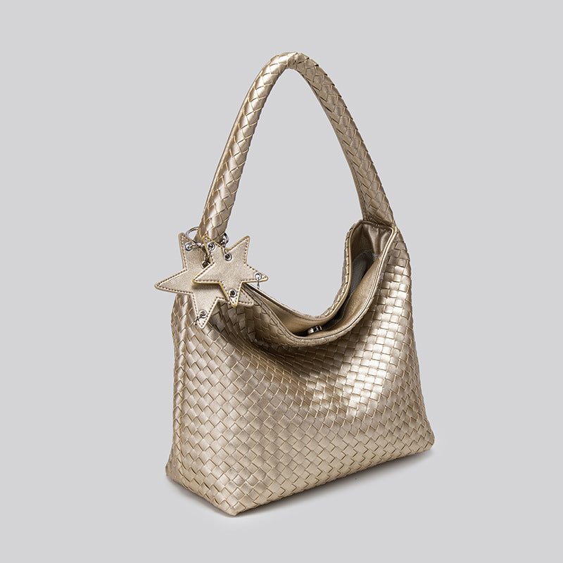 Women's Woven Large Capacity Commuter Underarm Portable Women's Handbag