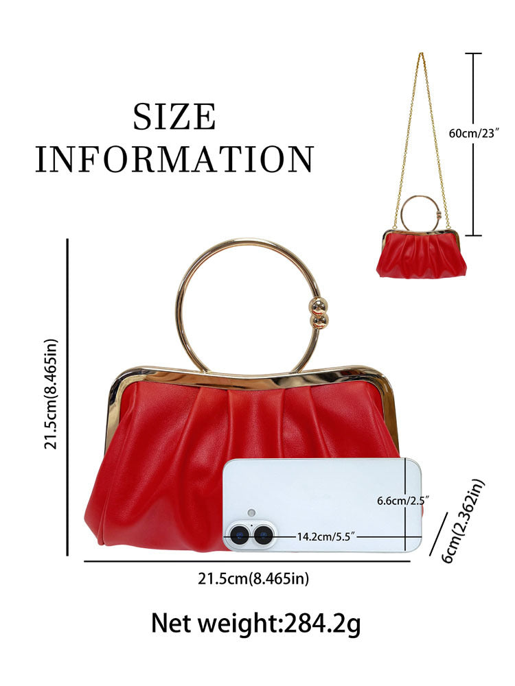Charming Women's Pleated Fashionable Dress Banquet Dinner Bag