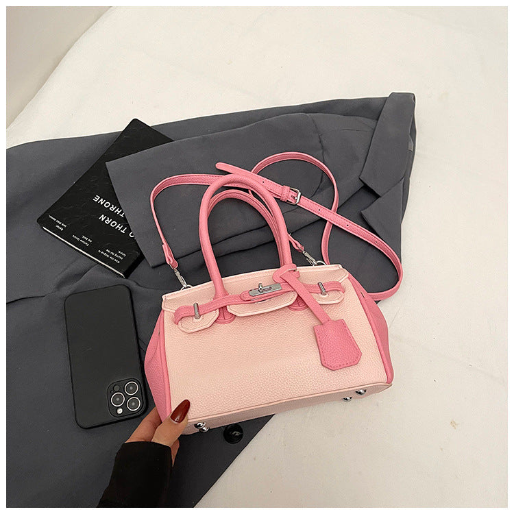 Women's Spring High-grade Contrast Color Portable Platinum Pouch Women's Messenger Bag