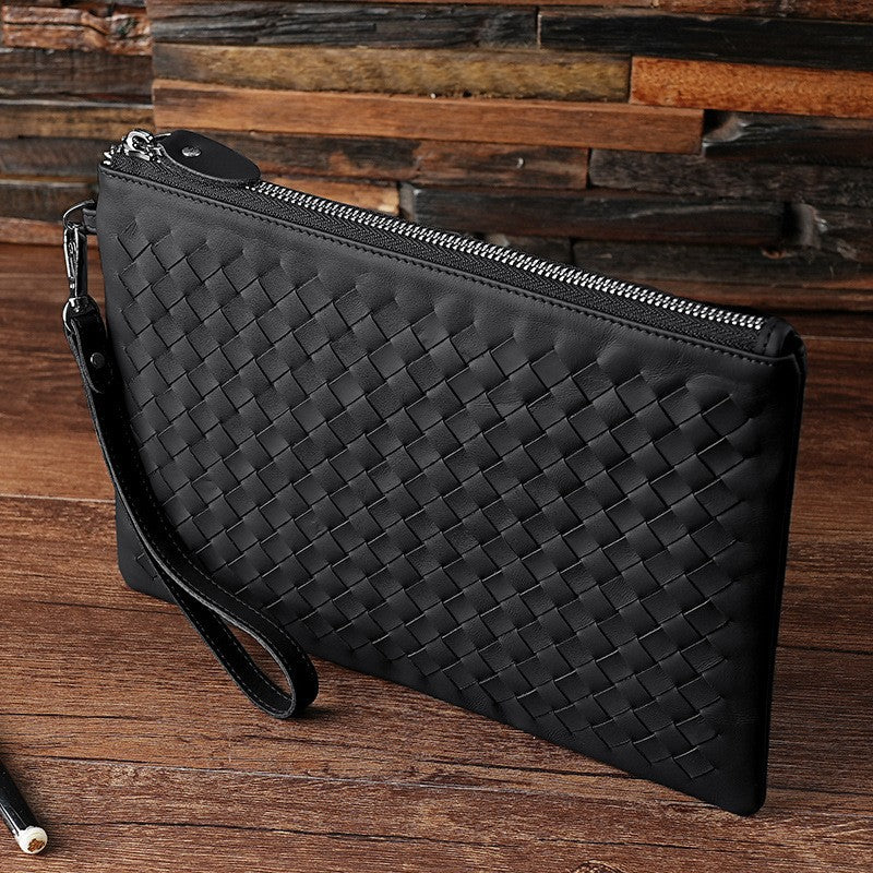 Genuine Leather Hand-woven First Layer Cowhide Wrist Large Capacity Men's Clutch